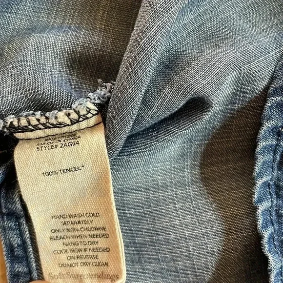 Soft Surroundings Women’s Blouse Cold Shoulder Split Neck Blue Size S - Picture 6 of 10